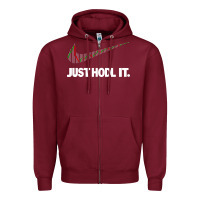 Burgundy just hodl it Zipper Hoodie - linhVisuals