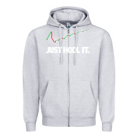 Heather Grey just hodl it Zipper Hoodie - linhVisuals