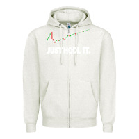 Oatmeal Heather just hodl it Zipper Hoodie - linhVisuals