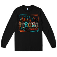 Black She is strong proverbs 31:25 Long Sleeve Tee - LillyAllenDesigns