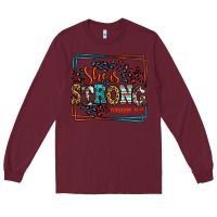 Burgundy She is strong proverbs 31:25 Long Sleeve Tee - LillyAllenDesigns