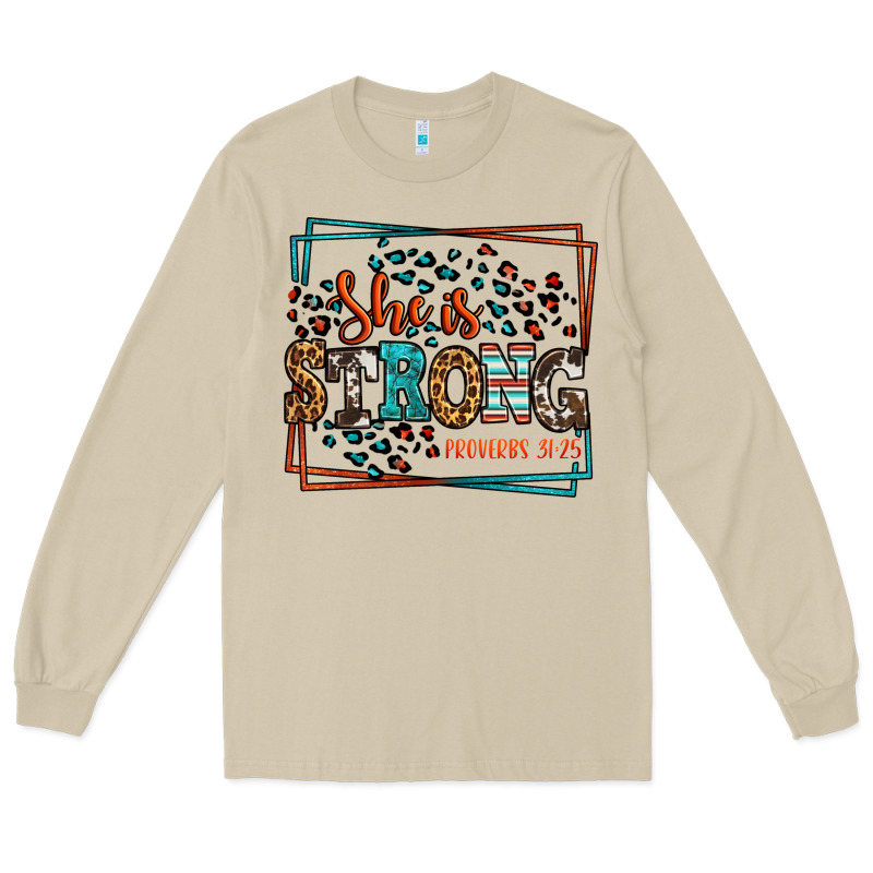 She Is Strong Proverbs 31:25 Long Sleeve Tee by LillyAllenDesigns | Teevron