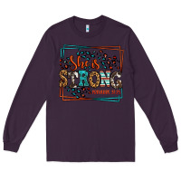 Plum She is strong proverbs 31:25 Long Sleeve Tee - LillyAllenDesigns