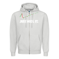 Dove Grey just hodl it Zipper Hoodie - linhVisuals