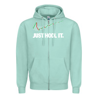 Seafoam just hodl it Zipper Hoodie - linhVisuals
