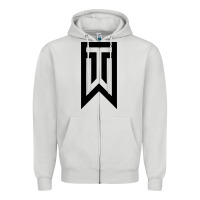 Dove Grey tiger Zipper Hoodie - linhVisuals