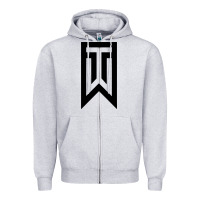 Heather Grey tiger Zipper Hoodie - linhVisuals