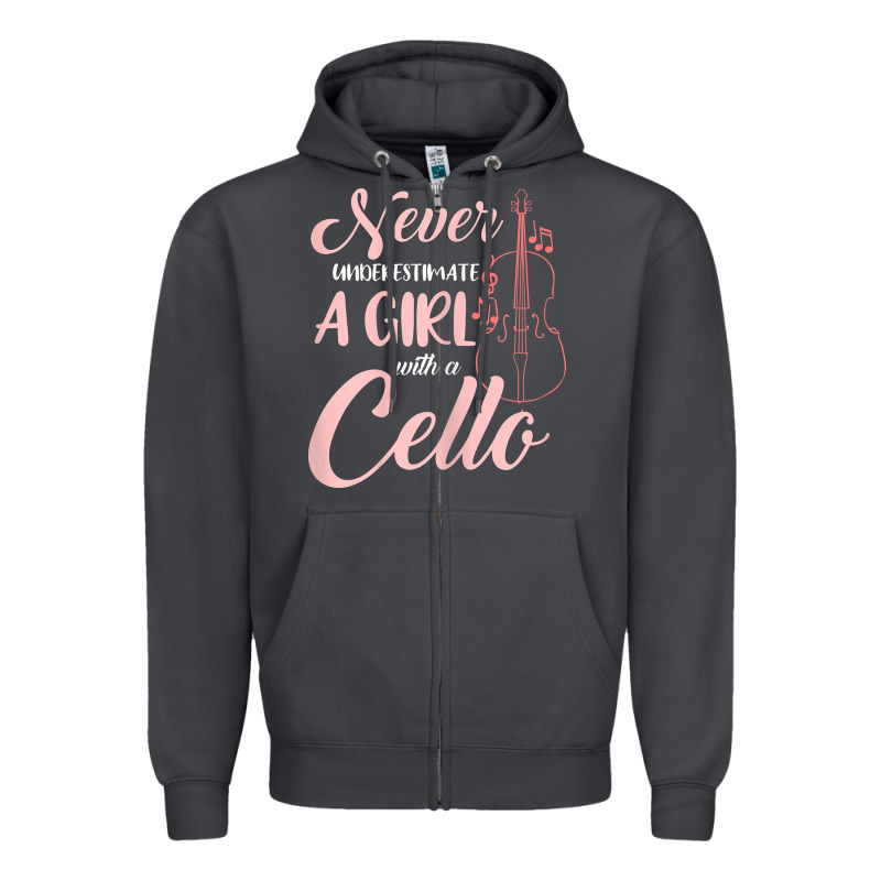 Never Underestimate A Girl With A Cello Zipper Hoodie by linhVisuals | Teevron
