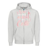 Dove Grey never underestimate a girl with a cello Zipper Hoodie - linhVisuals
