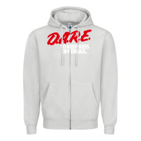 Dove Grey dare Zipper Hoodie - linhVisuals