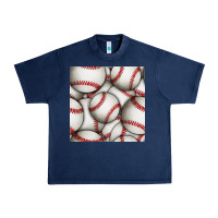 Navy baseball seamless pattern Urban Heavy Tee - BundleAndBundleShop