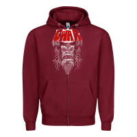 Burgundy gwar fun Zipper Hoodie - linhVisuals