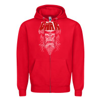 Red gwar fun Zipper Hoodie - linhVisuals