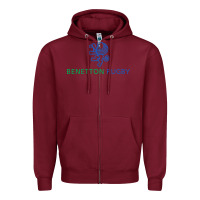 Burgundy benetton rugby Zipper Hoodie - linhVisuals