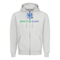 Dove Grey benetton rugby Zipper Hoodie - linhVisuals