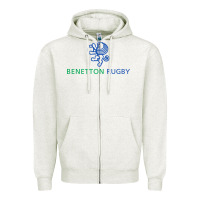 Oatmeal Heather benetton rugby Zipper Hoodie - linhVisuals