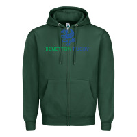Sports Green benetton rugby Zipper Hoodie - linhVisuals