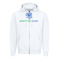 White benetton rugby Zipper Hoodie - linhVisuals