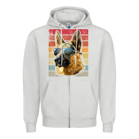 Dove Grey retro vintage german shepherd german shepherd dog gift Zipper Hoodie - linhVisuals