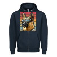 Navy retro vintage german shepherd german shepherd dog gift Zipper Hoodie - linhVisuals