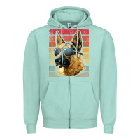 Seafoam retro vintage german shepherd german shepherd dog gift Zipper Hoodie - linhVisuals