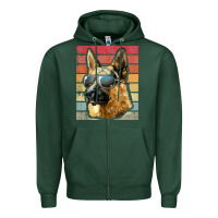Sports Green retro vintage german shepherd german shepherd dog gift Zipper Hoodie - linhVisuals