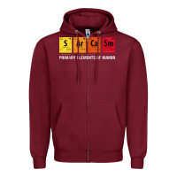 Burgundy sarcasm elements of humor periodic table graphic Zipper Hoodie - linhVisuals