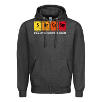 Charcoal Heather sarcasm elements of humor periodic table graphic Zipper Hoodie - linhVisuals