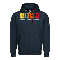 Navy sarcasm elements of humor periodic table graphic Zipper Hoodie - linhVisuals