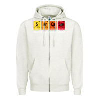 Oatmeal Heather sarcasm elements of humor periodic table graphic Zipper Hoodie - linhVisuals