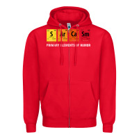Red sarcasm elements of humor periodic table graphic Zipper Hoodie - linhVisuals