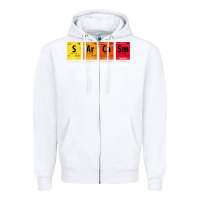 White sarcasm elements of humor periodic table graphic Zipper Hoodie - linhVisuals