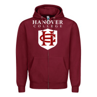 Burgundy hanover college Zipper Hoodie - linhVisuals