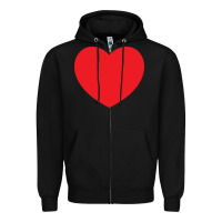 Black big heart Zipper Hoodie - linhVisuals
