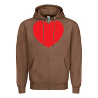 Chestnut big heart Zipper Hoodie - linhVisuals