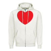 Oatmeal Heather big heart Zipper Hoodie - linhVisuals