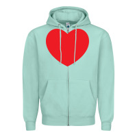 Seafoam big heart Zipper Hoodie - linhVisuals