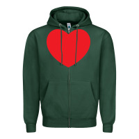 Sports Green big heart Zipper Hoodie - linhVisuals