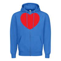 True Royal big heart Zipper Hoodie - linhVisuals