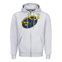 Heather Grey munster rugby Zipper Hoodie - linhVisuals