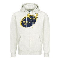 Oatmeal Heather munster rugby Zipper Hoodie - linhVisuals