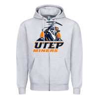 Heather Grey utep gifts miners gifts Zipper Hoodie - linhVisuals