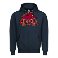 Navy loyola college prep Zipper Hoodie - linhVisuals