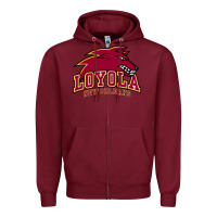 Burgundy loyola college prep Zipper Hoodie - linhVisuals