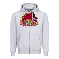 Heather Grey loyola college prep Zipper Hoodie - linhVisuals