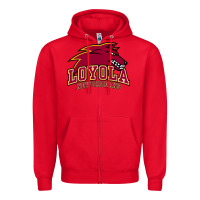 Red loyola college prep Zipper Hoodie - linhVisuals
