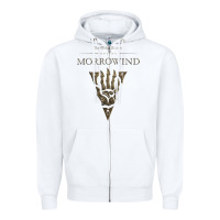 White morrowind Zipper Hoodie - linhVisuals