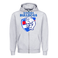 Heather Grey western bulldogs Zipper Hoodie - linhVisuals