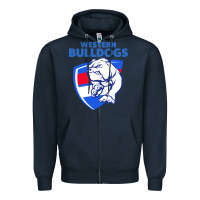 Navy western bulldogs Zipper Hoodie - linhVisuals