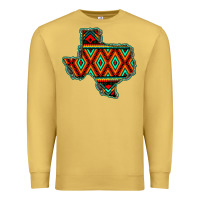 Antique Gold Texas Map With Aztec Background Premium Sweatshirt - JahusDesignShop